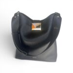 Sac Palmire Noire Bandoulière Noire fermoir Audacieuse orange